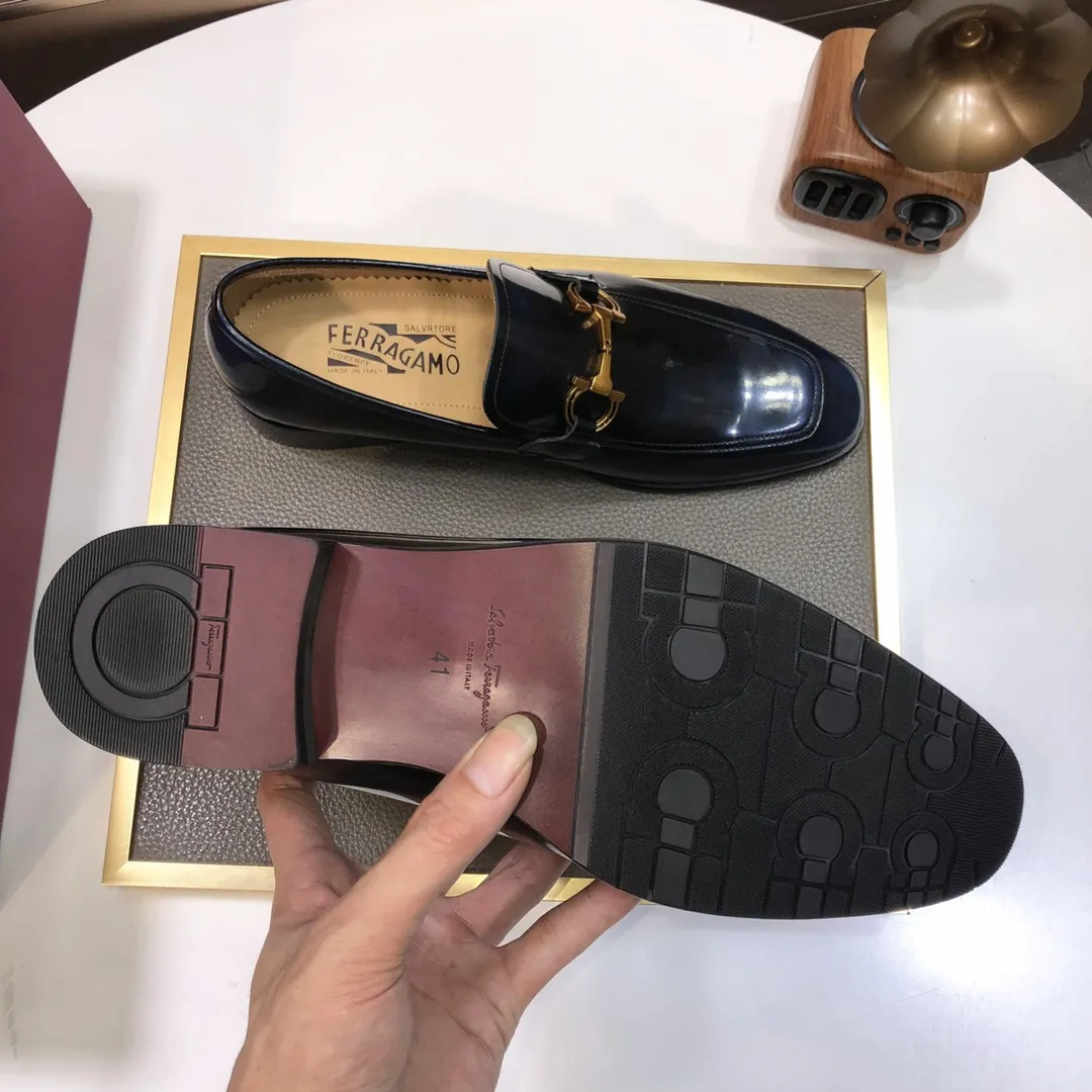 Men's shoes 💰500💰 [Ferragamo/Ferragamo] The latest model in the counter. Original imported high-quality cowhide with open sides + imported 🐂 water-dyed cowhide lining + original luxury metal buckle + original combination outsole. Comparison without pressure 38--45 (45 is custom-made and cannot be returned or exchanged)
